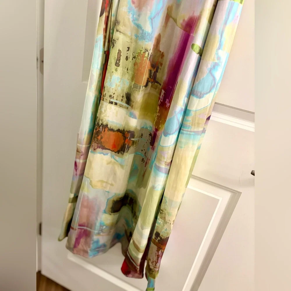 Nicole Miller Multicolor Abstract Maxi Dress 👗 - Picture 7 of 8